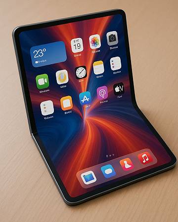 Un iPad pieghevole  immaginato dall'AI
