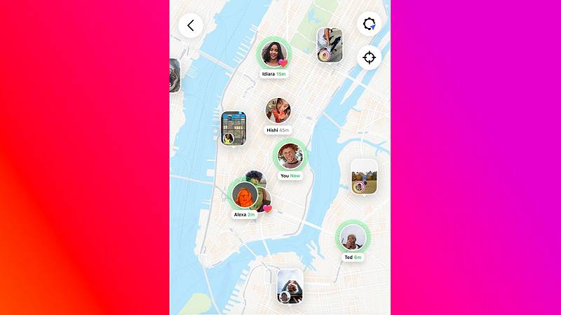 Instagram mappa stile Snapchat