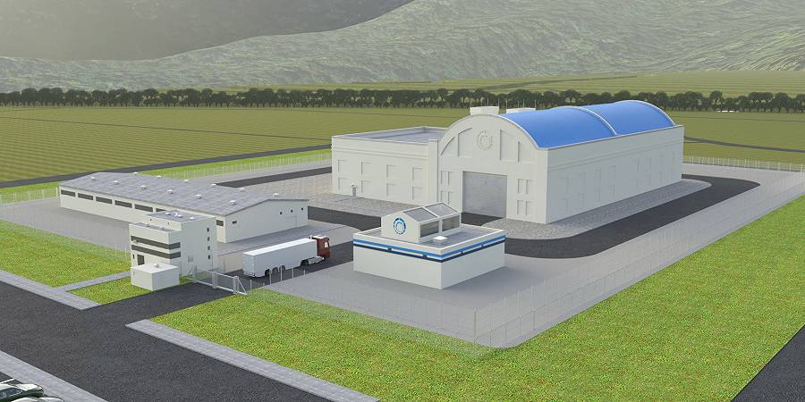 Un render dell'innovativa centrale che verrà realizzata per Google