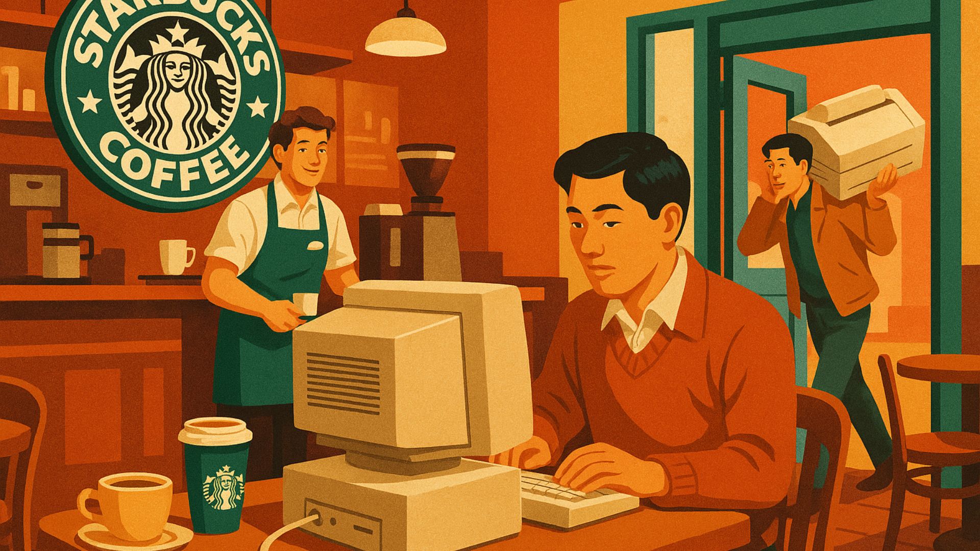 Starbucks Corea non ne può più: “smettetela di portare desktop e stampanti”
