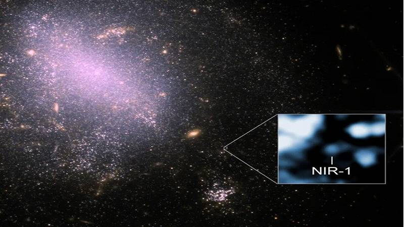il telescopio Webb ha catturato un'immagine infrarossa della galassia NGC 4141 e di un oggetto chiamato NIR-1 che potrebbe essere correlato all'esplosione