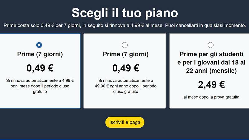 Amazon Prime, stop al mese gratuito: arriva la settimana a costo ridotto