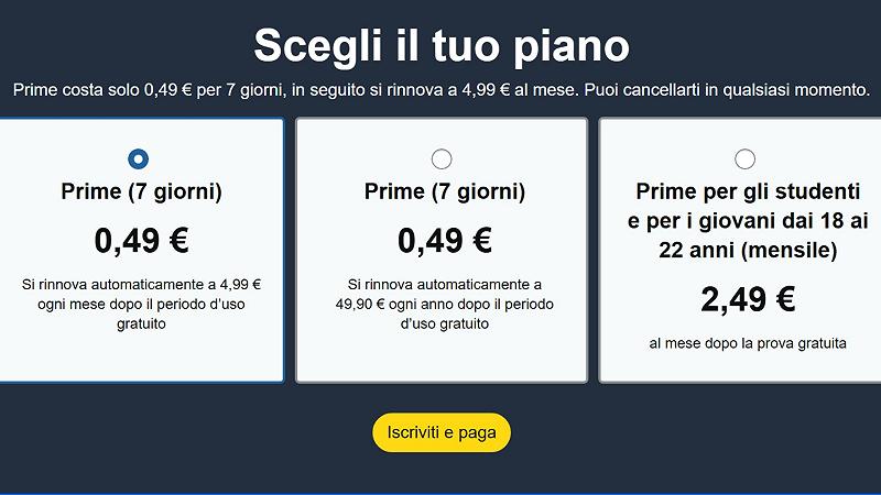 Amazon Prime, stop al mese gratuito: arriva la settimana a costo ridotto