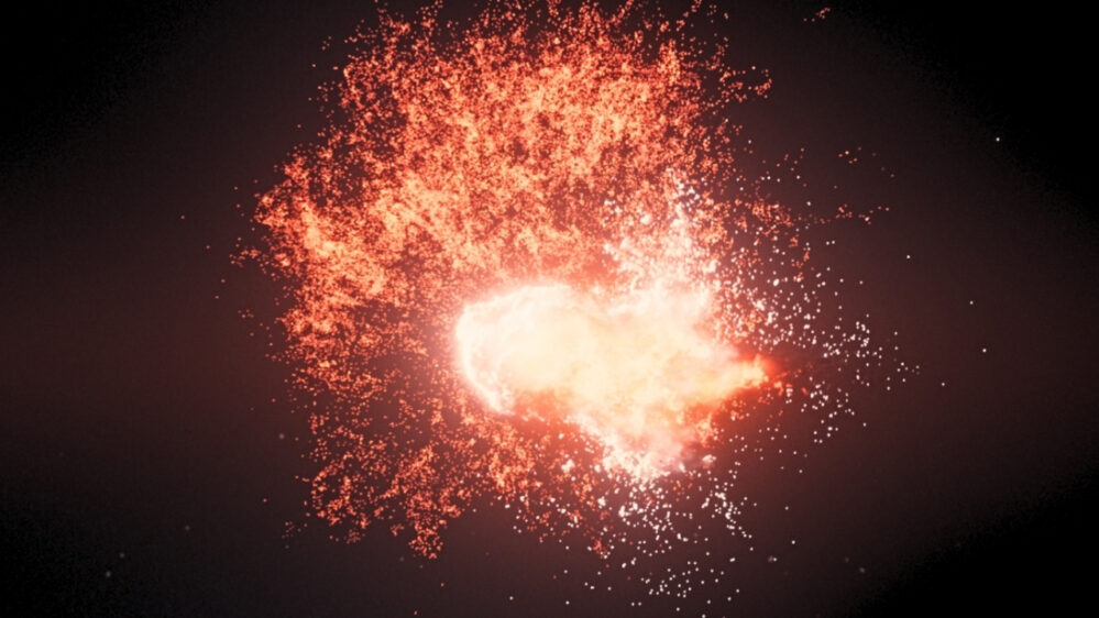 rappresentazione artistica di due asteroidi in collisione a Fomalhaut