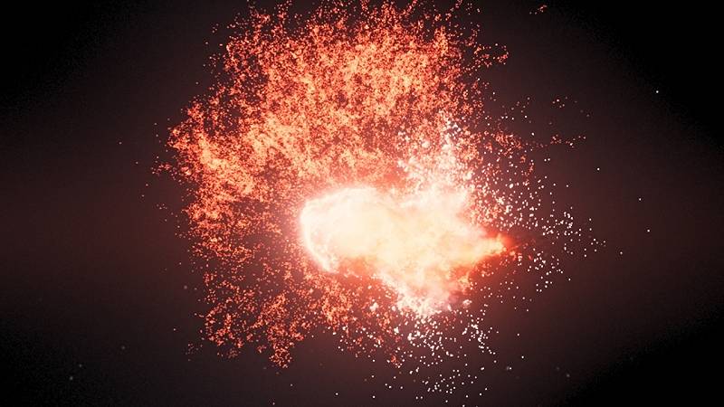 rappresentazione artistica di due asteroidi in collisione a Fomalhaut