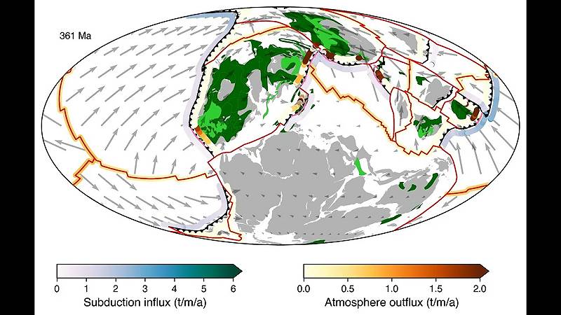 il carbonio riciclato e quello rilasciato negli ultimi 540 milioni di anni