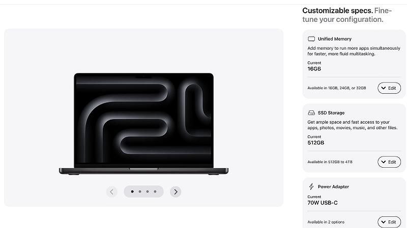 Macbook Pro, nuovo configuratore sullo store Apple