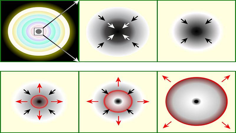 le stelle massicce solitamente finiscono in una supernova con collasso del nucleo